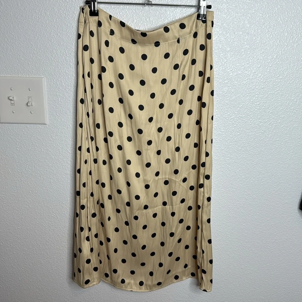 Free People Analise Printed Midi Skirt Polka Dot 6 NWOT
